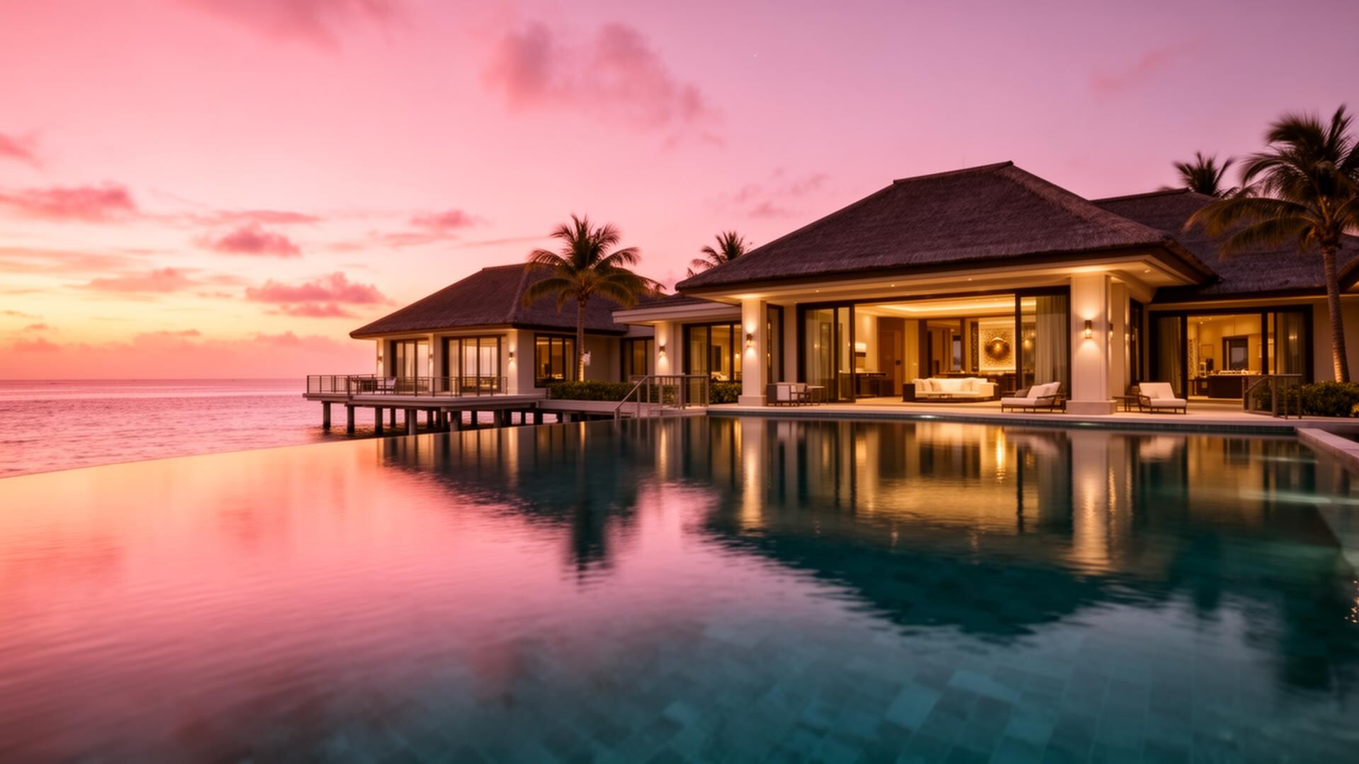 Infinity pool meeting the ocean